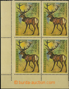 31488 - 1966 Pof.1568, LL corner blk-of-4 with larger shifted perfor