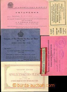 31968 - 1886/1937 VSTUPENKY sestava 5ks různých vstupenek : Spole