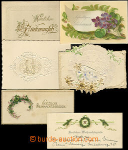 31998 - 1910? 5 pcs of paper slips with congratulation in German, 1x