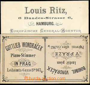 32000 - 1877/? VIZITKY - 5 ks Louis Ritz Hamburg, Carl Grohmann Lind