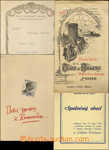 32050 - ??/1948 sestava 3ks jídelních lístků, Hostillerie de la