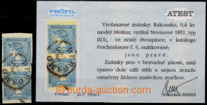 32198 - 1851 1851 Newspaper Mi.6, typ III.b, blue Merkury 0,6kr, ve