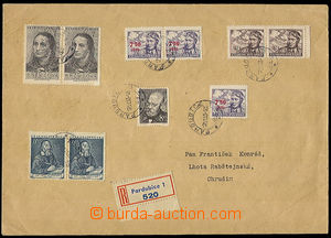 32212 - 1953 Reg letter greater format with multicolor franking stam