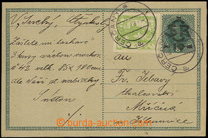 32294 - 1919 CDV1Pa with uprated with stamp Hradčany 5h, paper blue