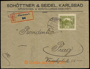 32389 - 1920 Reg letter with Pof.19, postal rate III., CDS Fischern/