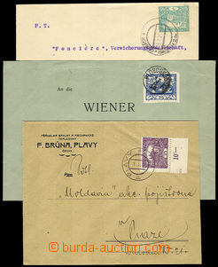 32390 - 1919/20 comp. 5 pcs of letters franked stamps Hradčany, II.