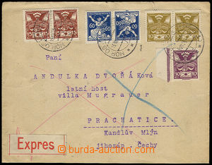 32397 - 1925 Ex letter franked with. stamps Pigeon-issue and opposit
