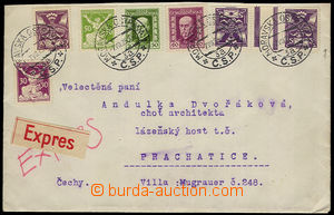 32398 - 1925 Express letter with multicolor franking incl. opposite