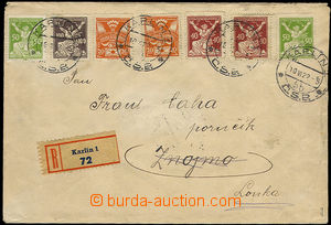 32399 - 1922 Reg letter, heavier, franked with. stamps Pigeon-issue