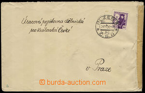 32402 - 1920 heavier letter with Pof.162 (80h), CDS Plzeň 3/ 24.10.