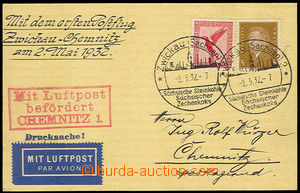 32426 - 1932 printed matter transported of the 1st flight Zwickau -