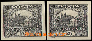 32545 - Pof.9, 11, black prints on/for white chalky paper, good mar