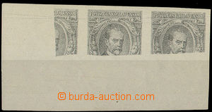 32575 - 1920 PLATE PROOF 50h, horizontal strip of 3 with incomplete