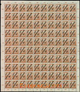 32586 - Pof.101, complete. 100-stamps sheet with margin and control
