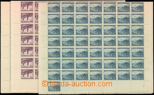 32587 - 1936 Pof.311-3 Country, highest value 4-10CZK, complete shee