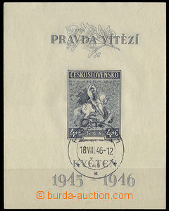 32608 - 1946 Pof.A435/II., miniature sheet KVĚTEN 46 without gum, C