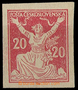 32769 - 1920 Pof.151N, imperforated, flaw in paper, light fold, hint