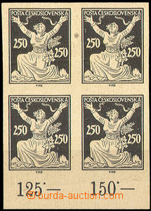 32798 - 1920 Pof.161ZT, black print as blk-of-4 with lower margin an