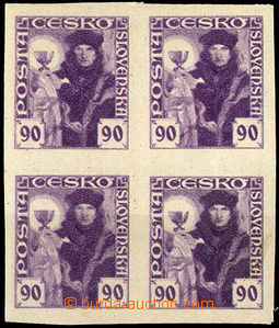 32803 - 1920 Pof.163ZT, trial print as blk-of-4, violet color as for
