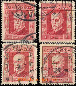 32821 - 1925 Pof.190/I. Gravure, T I. close, 4 pcs of, wmk 1, 2, 3,