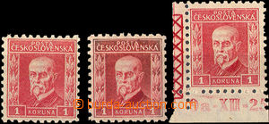 32824 - 1925 Pof.200 Gravure, 3 pcs of V. type, wmk 7, 8, mint never
