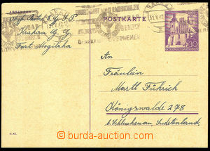 32879 - 1942 GENERAL GOVERNMENT, PC Mi.P11 to Sudetenland, text MC