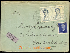 32881 - 1948 air-mail letter to USA, with Pof.483 2x, 466, CDS Leles