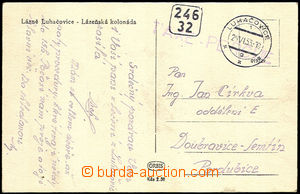 32906 - 1953 postcard from Luhačovice sent shortly after monetary r
