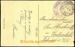 32916 - 1919 postcard sent through/over Czechoslovak field post 75/