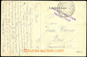 32917 - 1919 postcard sent through/over Czechoslovak field post 75/