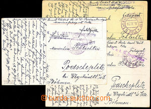 32922 - 1918 3 postcard sent on/for one recipient, CDS Field Post PO