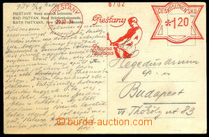 32924 - 1934 postcard to Hungary with meter stmp PIEŠŤANY Rheuma