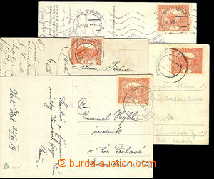 32925 - 1919 4 postcard with Pof.7 with various matters of interest,