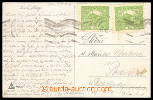 32926 - 1920 postcard with Pof.6B 2x, frame type, postal rate III, w