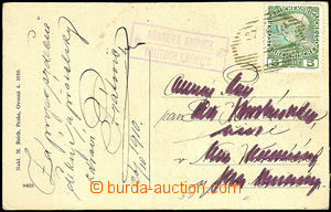 32932 - 1910 postcard with light bilingual postal agency pmk NĚMECK