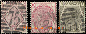 33033 - 1873 Mi.40, 41, 44 3x, numeral postmark 75, 96, 74, nice qua