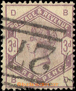 33035 - 1883 Mi.76, číslicové razítko 27, jedna strana těsněj