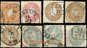 33052 - 1863 comp. 8 pcs of stamps Coat of arms Mi.15, 16, 18 and 19