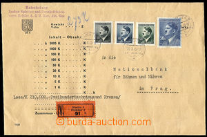33085 - 1945 valuable letter with listed value 210.000K, official en