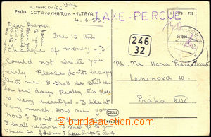 33174 - 1953 postcard paid/franked cash with straight line postmark