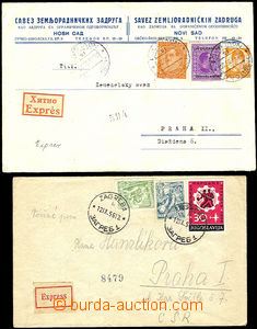 33188 - 1935/56 2x Ex letter to Prague, 1x with Mi.232, 263, 301, CD