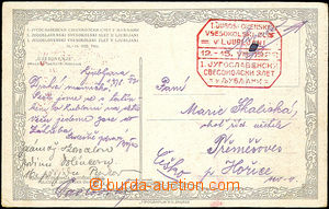 33190 - 1922 SOKOL, color postcard to 1. jugoslávskému Sokol festi
