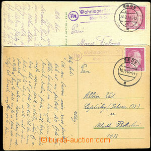 33196 - 1944/45 2x postcard with lighter postal agency pmk 11a Wohnl