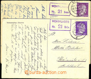 33197 - 1943/4 2x postcard with postal agency pmk WOHNLAGER/ No. 21