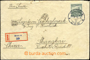 33204 - 1933 Castles Reg letter to China, with Pof.267, CDS Brno 4/