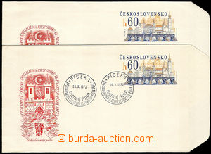 33551 - 1972 COB26, 2 pcs of, 1x clear, unfolded lapel, 1x with 2x s