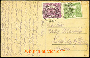 33613 - 1920 postcard with Pof.6C, 13B with railway pmk No.166/ Kön