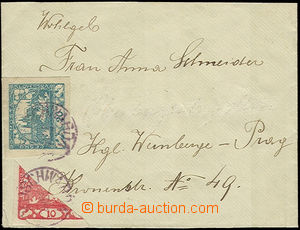33624 - 1919 letter with halving Pof.5 (10h) and Pof.8 (20h), postal