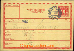 33628 - 1918 CPŘ11b Certificate of mailing for telegram (Mi.TA64)