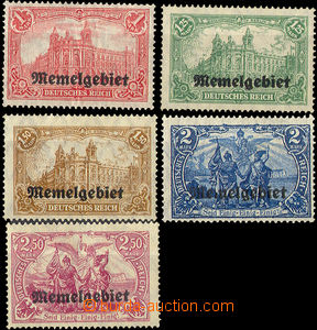 33651 - 1920 MEMEL TERR. Mi.9-13, stamps with jednořádkovým over